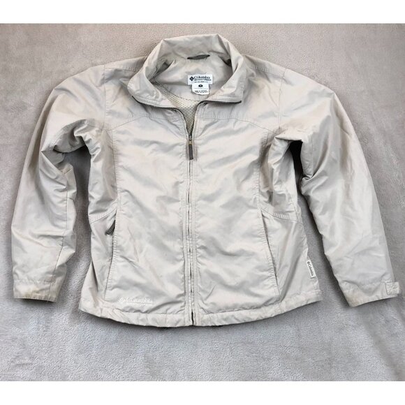 Columbia Sportswear Womens Athletic Jacket Medium Beige Full Zip Outdoors Pocket - Picture 14 of 15